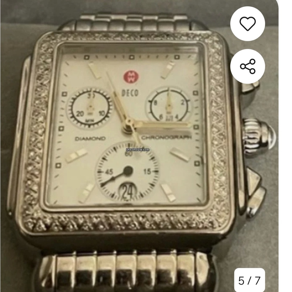 MICHELE WATCH WITH DIAMONDS/BOX/AUTH CARD/ BOOK NWOT-Second owner